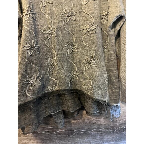 Alexandre Laurent size Medium Sweater Wool blend gray Distressed Paris Boho - Picture 4 of 10